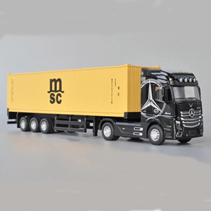 تریلی کانتینردار مشکی مدل بنز آکتروس 1:50 Container Trailer Model Benz Actros_اسباب بازی